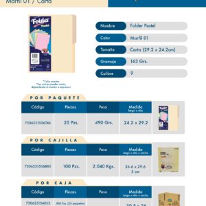 Folder tamaño Carta