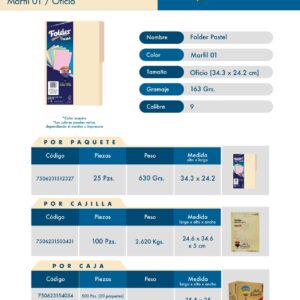 Folder tamaño Oficio